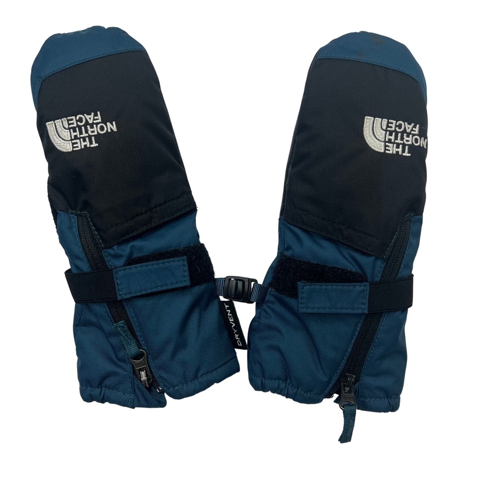 The North Face Kids Blue Black DryVent Insulated Winter Mittens Toddler XXS 2T